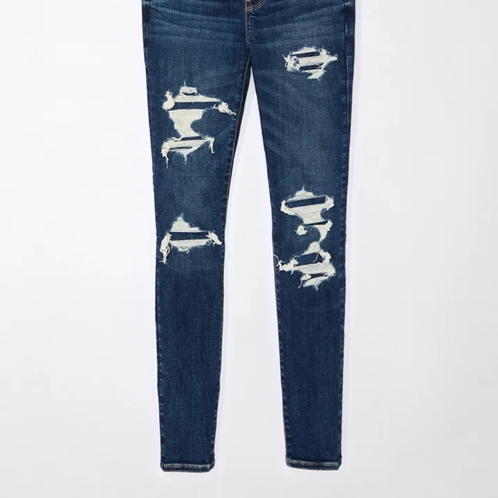 American Eagle Outfitters Blue Skinny Jeans Distressed Style